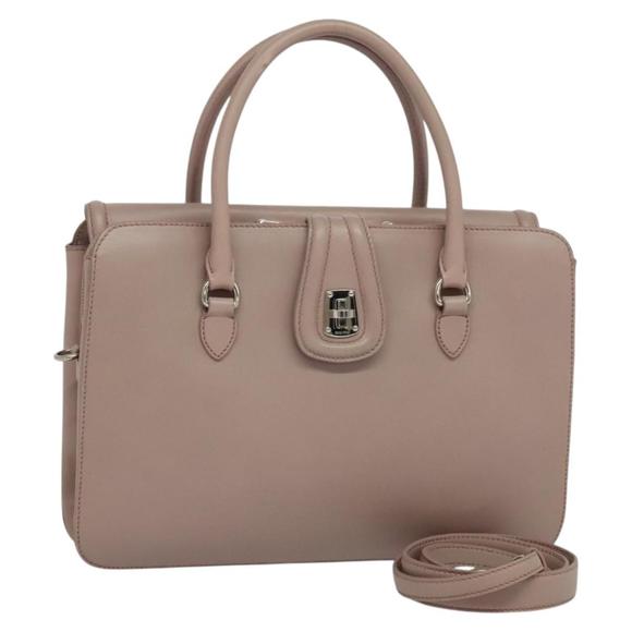 Miu Miu Hand Bag Leather 2way Pink Silver Auth sw284A - Picture 1 of 16